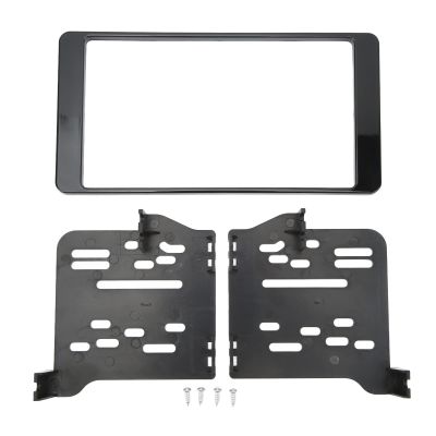 Double DIN Dash Installation Kit, ABS Glossy Black Fascia Frame, Replacement for Mitsubishi Outlander 2014 and Up