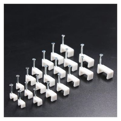 CLENEA 100PCS 4/5/6/7/8/9/10/12MM Flat Path Flat Cable Clips Cable Nail Wire Clips Cable Clips White (Color : 5mm)