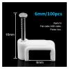 100PCS Flat Nail Clip Cable Clips 4mm/6mm/7mm/8mm/9mm/10mm/12mm/14mm Wire Management Electrical Cord Tie Holder Cable Clips (Color : 6mm) view 2