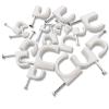 100Pcs Steel Nail Wire Clips Plastic Round Cable Fixed 4 5 6 7 8 9 10 12-25 Mm Cables Electrical Wires Tie Holder Clamps (Color : 16mm 100PCS) view 1
