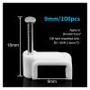 CLENEA 100PCS Flat Nail Clip Cable Clips 4mm/6mm/7mm/8mm/9mm/10mm/12mm/14mm Wire Management Electrical Cord Tie Holder Cable Clips (Color : 9mm) view 2