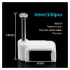 100PCS Flat Nail Clip Cable Clips 4mm/6mm/7mm/8mm/9mm/10mm/12mm/14mm Wire Management Electrical Cord Tie Holder Cable Clips (Color : 4mm) view 2