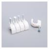 CLENEA 100pcs Fixing Wiring Accessories Durable Cable Clip Home Office TV Line with Steel Nail Practical Wire Management Fastener (Size : Round 12mm 100pcs) view 3