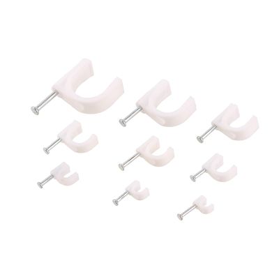 4mm 5mm 6mm 8mm Circle Path Circle Cable Clips Cable Nail Wire Clips 100PCS/bag 10mm 12mm 16mm Cable Clips Round White (Color : 16mm)