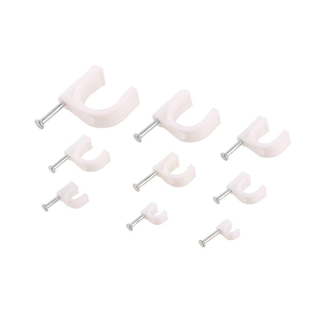 4mm 5mm 6mm 8mm Circle Path Circle Cable Clips Cable Nail Wire Clips 100PCS/bag 10mm 12mm 16mm Cable Clips Round White (Color : 16mm)
