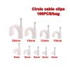 4mm 5mm 6mm 8mm Circle Path Circle Cable Clips Cable Nail Wire Clips 100PCS/bag 10mm 12mm 16mm Cable Clips Round White (Color : 16mm) view 3