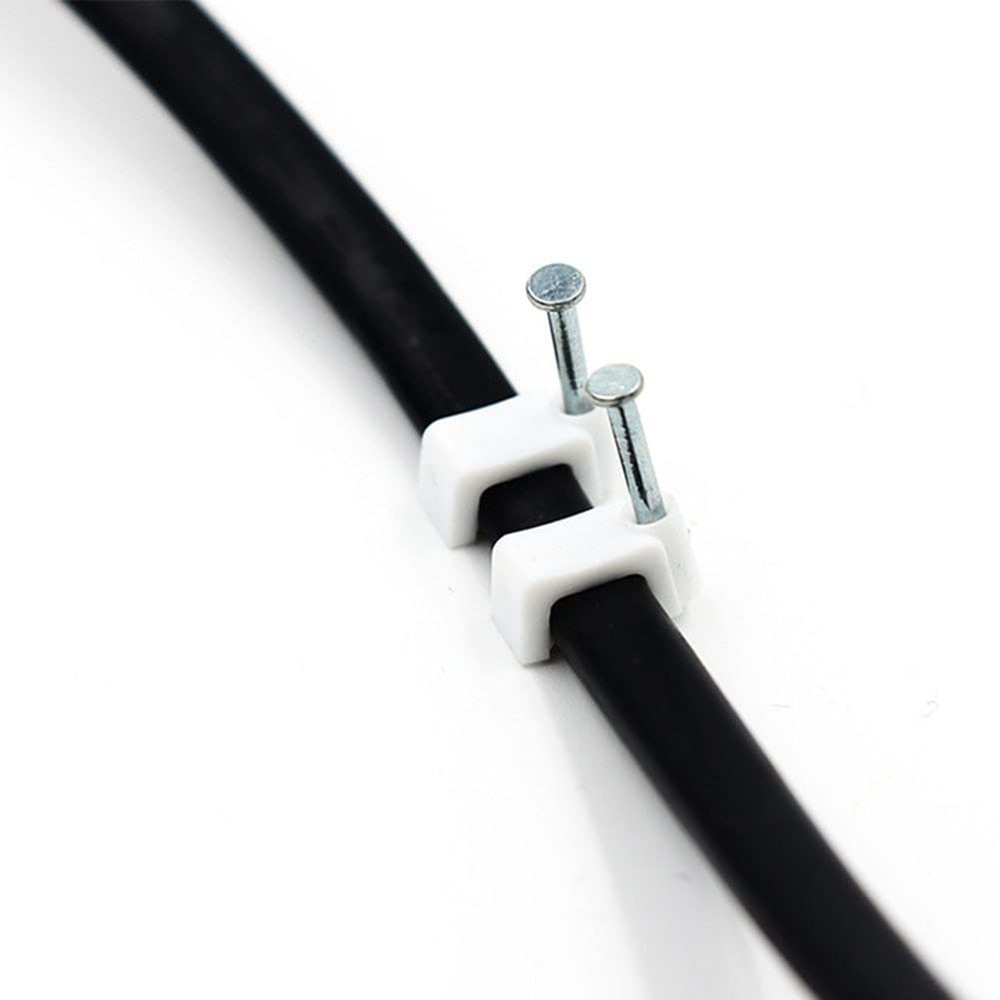 100pcs Nail Cable Clip Office DIY Wall Square Trough Mount Home Supplies Sub Line Fixing Clamp Wire Card Multipurpose (Color : 14mm)