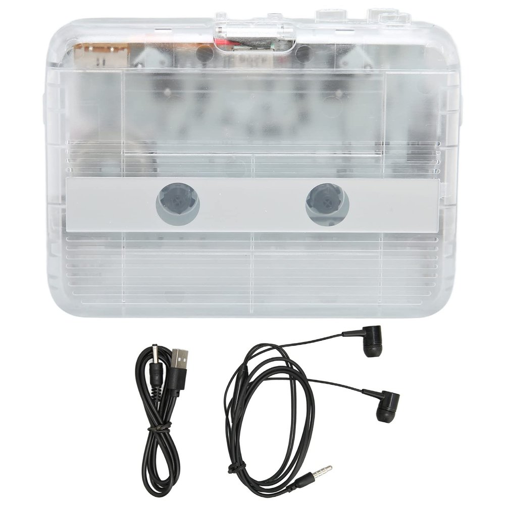 Bluetooth Cassette Player, TON007B ABS Auto Reverse Function Stereo Cassette Player with Headphone (White)