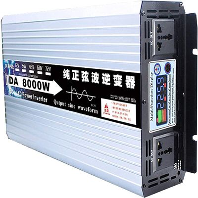 6000W/8000W Pure sine Wave Inverter DC 12V 24V 48V 60V 72V to AC110V 120V 130V Power Converter, LCD Screen Dual Socket on-Board Inverter Voltage Transformer (72Vto110V,8000W)
