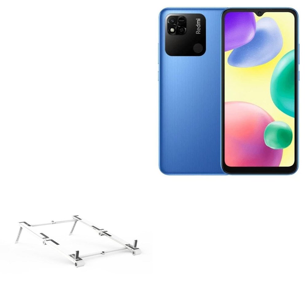 BoxWave Stand and Mount Compatible with Xiaomi Redmi 10A - Pocket Aluminum Stand 3-in-1, Portable Multi Angle Viewing Riser - Metallic Silver