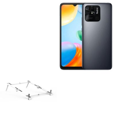 BoxWave Stand and Mount Compatible with Xiaomi Redmi 10C - Pocket Aluminum Stand 3-in-1, Portable Multi Angle Viewing Riser - Metallic Silver