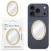 Wireless City Oval Phone Mirror Stick-On, Gold Diamond Bling Makeup Mirror with Cubic Zirconia, 5.57cm Stick on Mirror Ideal for Makeup and Womens Touch-Ups view 1