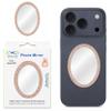 Wireless City Oval Phone Mirror Stick-On, Rose Gold Diamond Bling Makeup Mirror with Cubic Zirconia, 5.57cm Ideal for Makeup and Womens Touch-Ups view 1