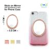 Wireless City Oval Phone Mirror Stick-On, Rose Gold Diamond Bling Makeup Mirror with Cubic Zirconia, 5.57cm Ideal for Makeup and Womens Touch-Ups view 2
