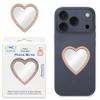 Wireless City Heart Phone Mirror Stick-On, Rose Gold Diamond Bling Makeup Mirror with Cubic Zirconia, 5.5cm Ideal for Makeup and Womens Touch-Ups view 1