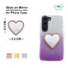 Wireless City Heart Phone Mirror Stick-On, Rose Gold Diamond Bling Makeup Mirror with Cubic Zirconia, 5.5cm Ideal for Makeup and Womens Touch-Ups view 2
