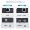 Cable Matters USB Over Ethernet Extender with 2X USBA Ports up to 165ft - Full USB2.0 Support USB Extender Over Cat6 for Keyboard, Mouse, Webcam view 2