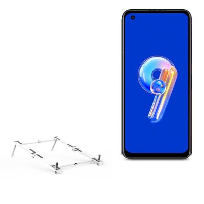 BoxWave Stand and Mount Compatible with ASUS Zenfone 9 - Pocket Aluminum Stand 3-in-1, Portable Multi Angle Viewing Riser - Metallic Silver