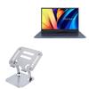 BoxWave Stand and Mount Compatible with ASUS Vivobook 17X (S1703) - Executive VersaView Laptop Stand, Ergonomic Adjustable Viewing Angle Metallic Riser - Metallic Silver view 1