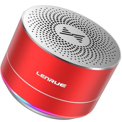 LENRUE A2 Portable Wireless Bluetooth Speaker with Lights and Lanyard,5W Mini Small Metal Speakers Bluetooth 5.0/Aux-in for iPhone Android Home Outdoor,Gift for Women/Girls