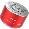 LENRUE A2 Portable Wireless Bluetooth Speaker with Lights and Lanyard,5W Mini Small Metal Speakers Bluetooth 5.0/Aux-in for iPhone Android Home Outdoor,Gift for Women/Girls view 1