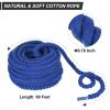 PATIKIL 60 Feet Tug of War Rope for Adults Teen Field Day Yard Games Party Carnival Family Game Twisted Cotton Rope for Outdoor Backyard Home Lawn, Blue view 2