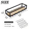 Ceiling Wine Glass Rack - Hanging Wine Rack with Glass Holder and Shelf, Height Adjustable Industrial Hanging Wine Bottle Holder, Black Metal Ceiling Shelf for Bar Cafe Kitchen (639.88.6in) view 2