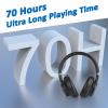 KVIDIO Active Noise Cancelling Headphones, 70 Hours Playtime Bluetooth Headphones Wireless with Microphone, Transparency Mode, Deep Bass and Hi-Fi Stereo Sound Over Ear for Travel Office view 3