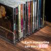 Vowcarol CD Holder 2 Pack, Clear Acrylic CD Organizers, CD Display Rack Holds up to 14 Standard CD Cases for Media Shelf Storage and Organization view 3