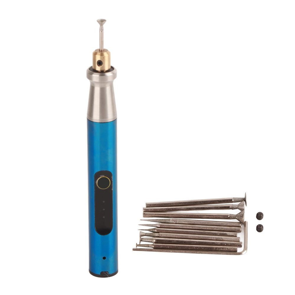 Electric Engraving Tool Kit, Stable Running DC3.6V 3-Speed Adjustment High Concentricity Rechargeable Engraving Pen with Storage Case for Grinding