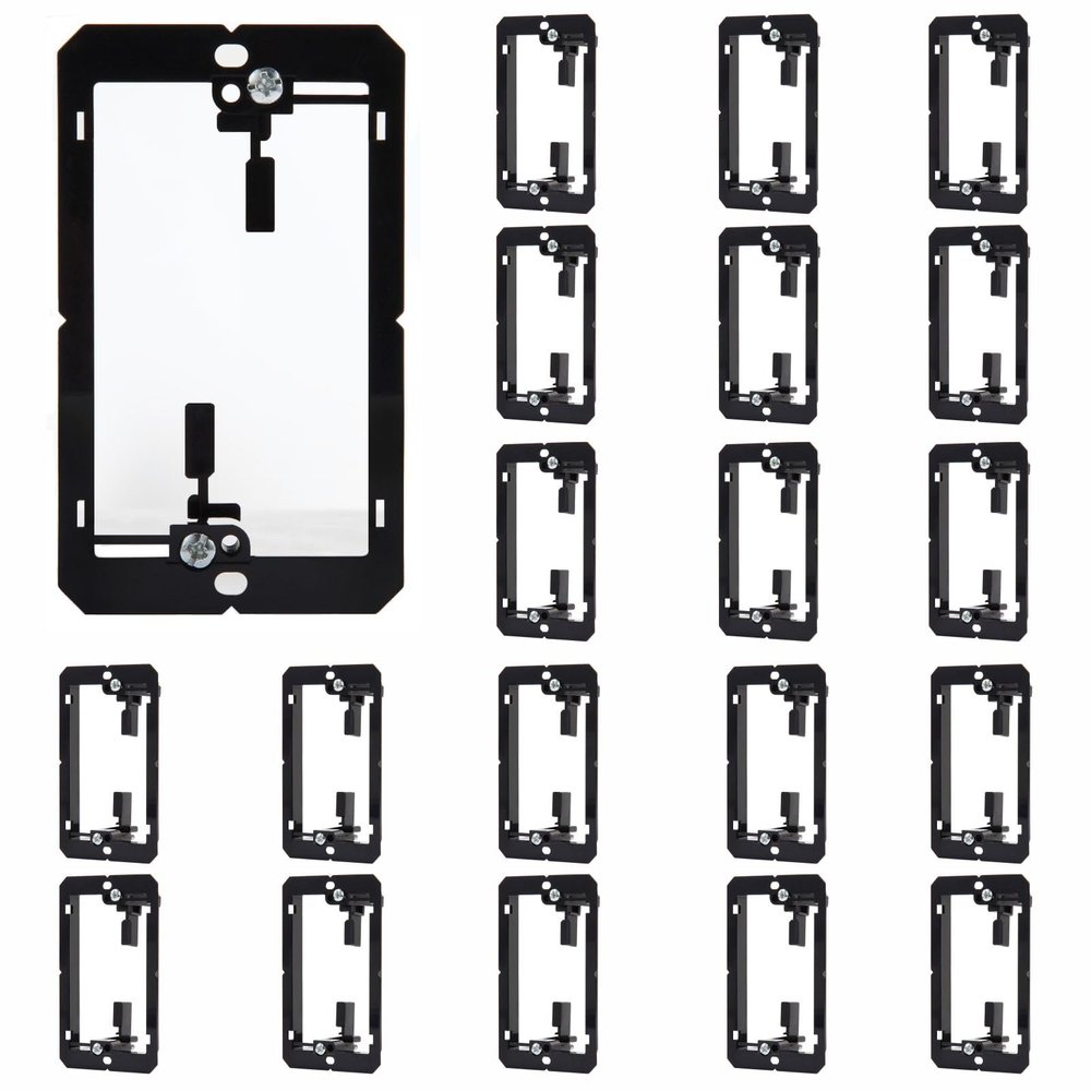 20 Pack Low Voltage Mounting Bracket, 1 Gang Drywall Mounting Box Brackets, In-Wall Cable Pass Through for Brush Wall Plate, Keystone Plates, HDMI Speaker Network Coaxial Cables, Telephone Wires
