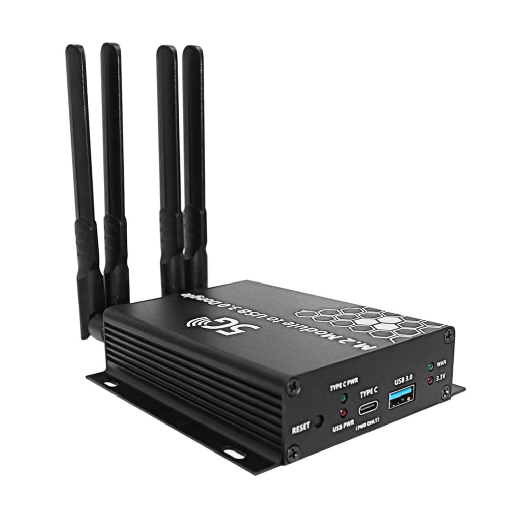JMT 5G NGFF M.2 Key B to USB 3.0 Module Adapter Card with Auxiliary Power Cooling Fan Support 3042/3052 Card for 5G 4G LTE GSM Modem