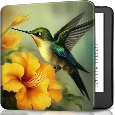 Case for 6 Inch Kindle 2024 and 2022 Releases (11th Generation), PU Leather Slim Folio Stand Smart Cover with Auto Wake/Sleep, Durable Protection, Hummingbird-B