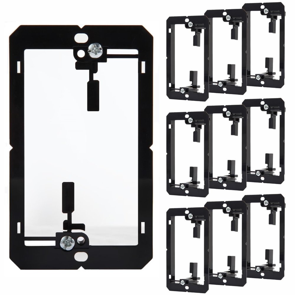 10 Pack Low Voltage Mounting Bracket, 1 Gang Drywall Mounting Box Brackets, In-Wall Cable Pass Through for Brush Wall Plate, Keystone Plates, HDMI Speaker Network Coaxial Cables, Telephone Wires