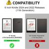 Case for 6 Inch Kindle 2024 and 2022 Releases (11th Generation), PU Leather Slim Folio Stand Smart Cover with Auto Wake/Sleep, Durable Protection, Lion view 2