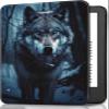 Case for 6 Inch Kindle 2024 and 2022 Releases (11th Generation), PU Leather Slim Folio Stand Smart Cover with Auto Wake/Sleep, Durable Protection, Spiritual Wolf view 1