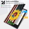 Case for 6.8" Kindle Paperwhite (11th Generation-2021) and Kindle Paperwhite Signature Edition, Multiple Angle, PU Leather Slim Folio Stand Smart Cover with Auto Wake/Sleep, Flag Sunflower view 3