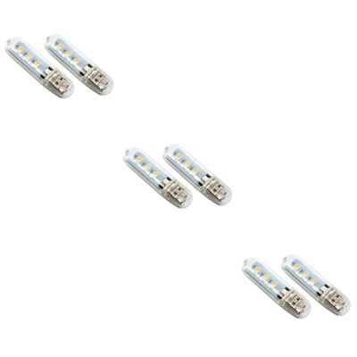 DOITOOL USB Lamp 6 pcs Light?Mini Laptop/Desktop Light Reading Keychain Mini Outdoor Flexible LED White Night for Portable Camping Notebook Powered Lights Bright LED Night Light