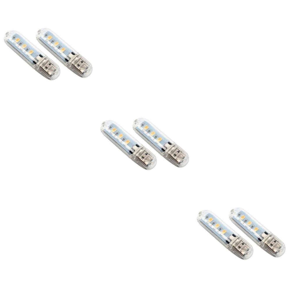 DOITOOL USB Lamp 6 pcs Light?Mini Laptop/Desktop Light Reading Keychain Mini Outdoor Flexible LED White Night for Portable Camping Notebook Powered Lights Bright LED Night Light