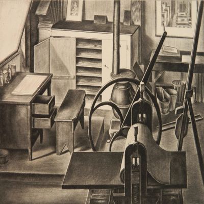 Armin Landeck : Studio Interior No. 1 : Archival Quality Art Print