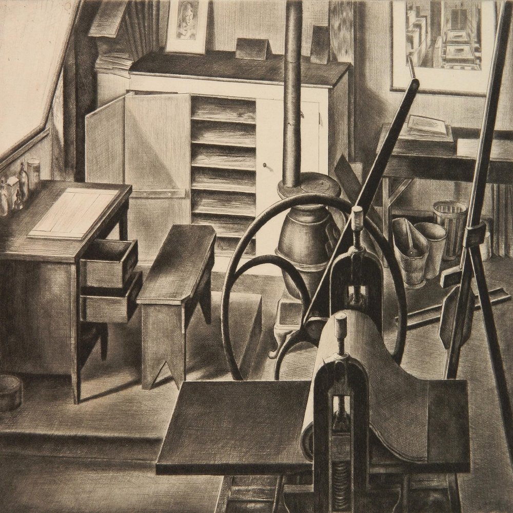Armin Landeck : Studio Interior No. 1 : Archival Quality Art Print