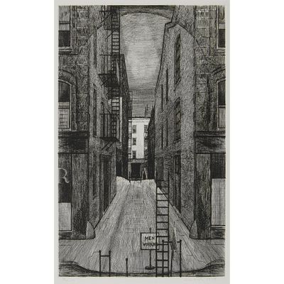 ARMIN LANDECK : Narrow Street : 1949 : Archival Quality Art Print