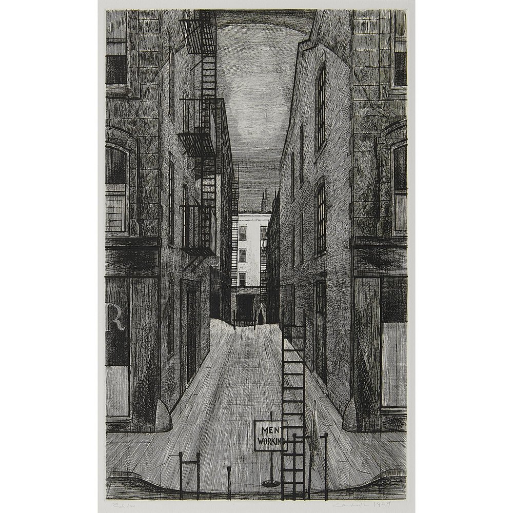 ARMIN LANDECK : Narrow Street : 1949 : Archival Quality Art Print