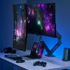 AVLT Dual 27-43 RGB Gaming Monitor Arm Desk Mount Built-in 20 Lighting Modes Touch Button Control Fits Flat/Curved/Ultrawide Screen Height Swivel Tilt Rotation Adjustable Monitor Stand -Dark Gray view 2