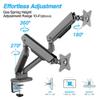 AVLT Dual 27-43 RGB Gaming Monitor Arm Desk Mount Built-in 20 Lighting Modes Touch Button Control Fits Flat/Curved/Ultrawide Screen Height Swivel Tilt Rotation Adjustable Monitor Stand -Dark Gray view 3