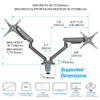 AVLT Dual 27-43 RGB Gaming Monitor Arm Desk Mount Built-in 20 Lighting Modes Touch Button Control Fits Flat/Curved/Ultrawide Screen Height Swivel Tilt Rotation Adjustable Monitor Stand -Dark Gray view 4