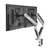 AVLT Dual 27-43 RGB Gaming Monitor Arm Desk Mount Built-in 20 Lighting Modes Touch Button Control Fits Flat/Curved/Ultrawide Screen Height Swivel Tilt Rotation Adjustable Stand -White view 1