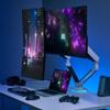 AVLT Dual 27-43 RGB Gaming Monitor Arm Desk Mount Built-in 20 Lighting Modes Touch Button Control Fits Flat/Curved/Ultrawide Screen Height Swivel Tilt Rotation Adjustable Stand -White view 2