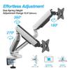 AVLT Dual 27-43 RGB Gaming Monitor Arm Desk Mount Built-in 20 Lighting Modes Touch Button Control Fits Flat/Curved/Ultrawide Screen Height Swivel Tilt Rotation Adjustable Stand -White view 3