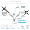 AVLT Dual 27-43 RGB Gaming Monitor Arm Desk Mount Built-in 20 Lighting Modes Touch Button Control Fits Flat/Curved/Ultrawide Screen Height Swivel Tilt Rotation Adjustable Stand -White view 4